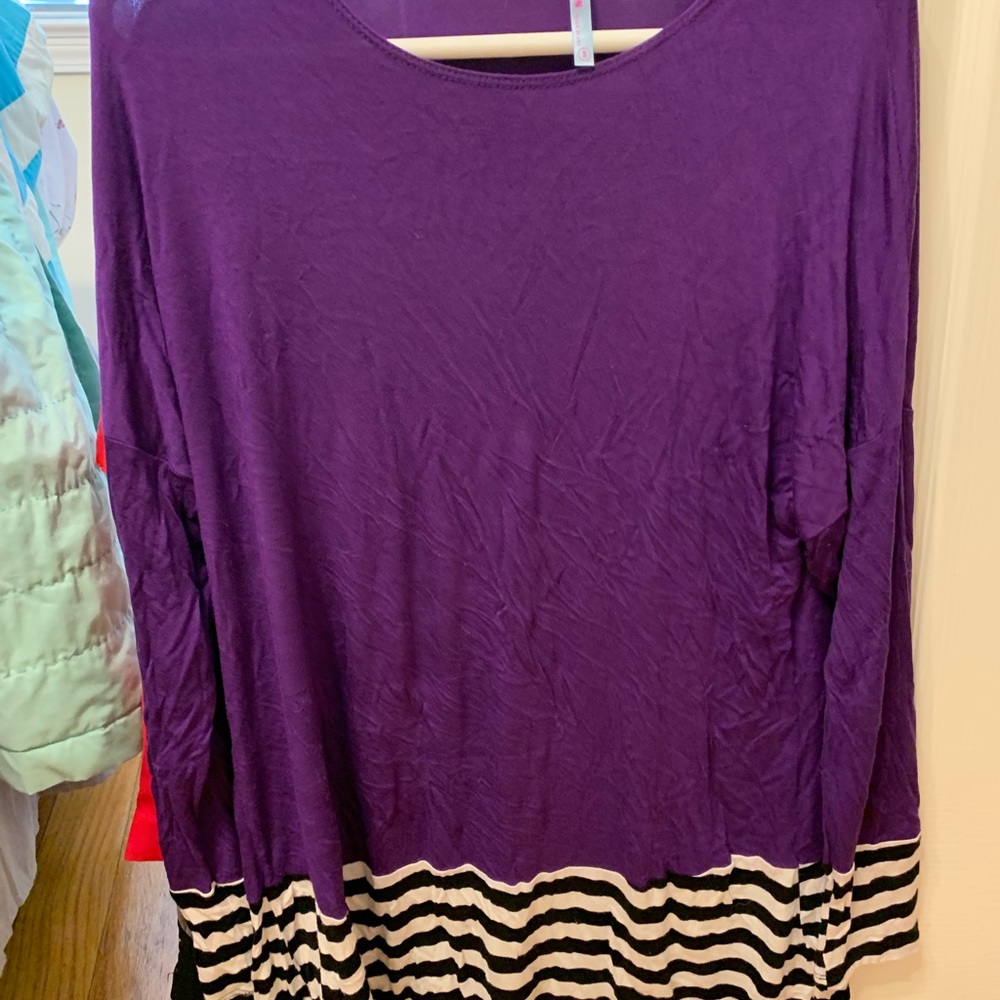 Purple and black and white tunic